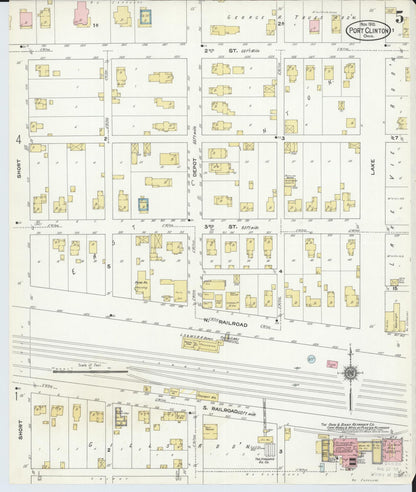 Sanborn Fire Insurance Map from Port Clinton, Ottawa County, Ohio (1910), Sheet #0005 - Complete Map Set gallery image, historic Sanborn map, vintage wall art, Ohio Ohio