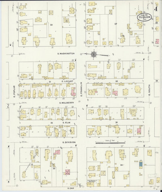 Sanborn Fire Insurance Map from Du Quoin, Perry County, Illinois (1910), Sheet #0004 - Historic Sanborn Fire Insurance Map Print, vintage old map wall art, antique decor, genealogy gift, Illinois Illinois map