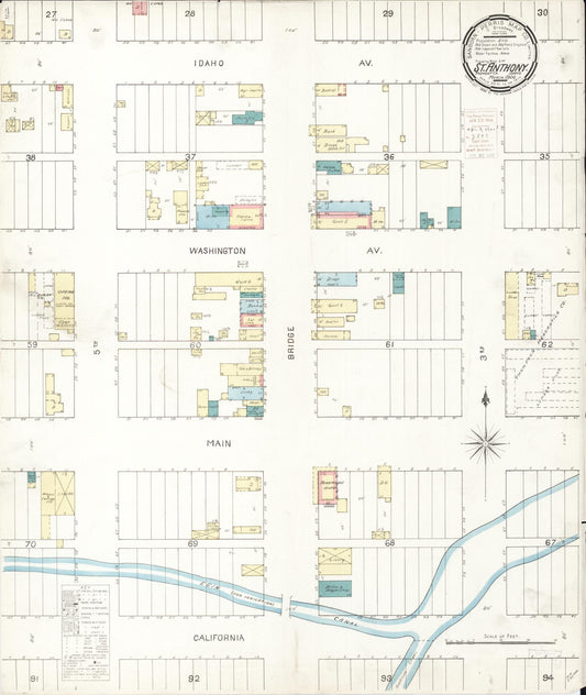 Sanborn Fire Insurance Map from Saint Anthony, Fremont County, Idaho (1900), Sheet #0001 - Historic Sanborn Fire Insurance Map Print, vintage old map wall art, antique decor, genealogy gift, Idaho Idaho map