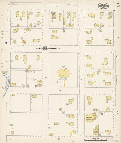 Sanborn Fire Insurance Map from Independence, Polk County, Oregon (1913), Sheet #0005 - Complete Map Set gallery image, historic Sanborn map, vintage wall art, Oregon Oregon