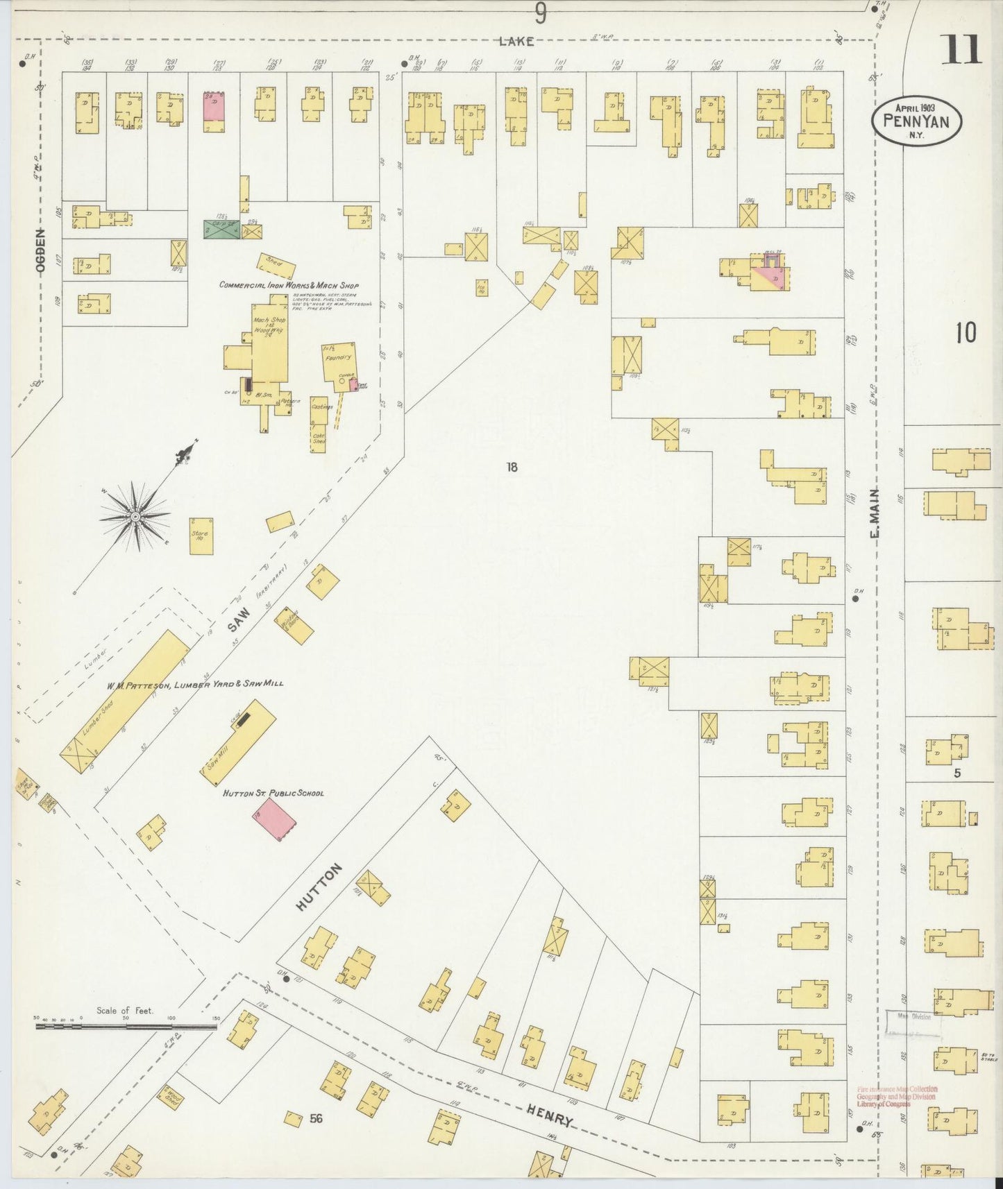 Sanborn Fire Insurance Map from Penn Yan, Yates County, New York (1903), Sheet #0011 - Complete Map Set gallery image, historic Sanborn map, vintage wall art, New York New York