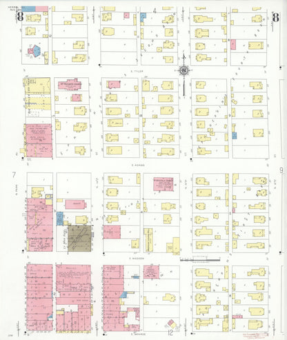 Sanborn Fire Insurance Map from Herrin, Williamson County, Illinois (1941), Sheet #0008 - Historic Sanborn Fire Insurance Map Print, vintage old map wall art, antique decor, genealogy gift, Illinois Illinois map