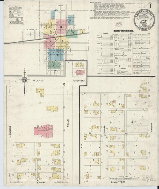 Sanborn Fire Insurance Map from Ada, Hardin County, Ohio. (1910) – Historic Sanborn Fire Insurance Map Print