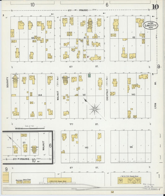 Sanborn Fire Insurance Map from Lake City, Wabasha County, Minnesota (1900), Sheet #0010 - Historic Sanborn Fire Insurance Map Print, vintage old map wall art, antique decor, genealogy gift, Minnesota Minnesota map