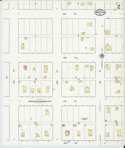 Sanborn Fire Insurance Map from Britton, Marshall County, South Dakota (1921), Sheet #0002 - Complete Map Set gallery image, historic Sanborn map, vintage wall art, South Dakota South Dakota