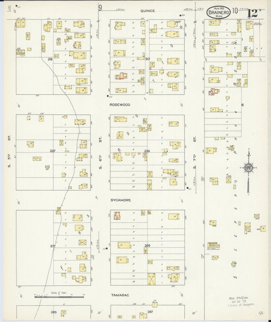 Sanborn Fire Insurance Map from Brainerd, Crow Wing County, Minnesota (1913), Sheet #0012 - Historic Sanborn Fire Insurance Map Print, vintage old map wall art, antique decor, genealogy gift, Minnesota Minnesota map