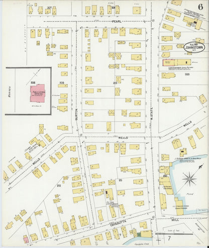 Sanborn Fire Insurance Map from Johnstown, Fulton County, New York (1902), Sheet #0006 - Complete Map Set gallery image, historic Sanborn map, vintage wall art, New York New York
