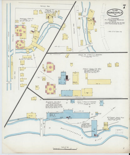 Sanborn Fire Insurance Map from Honesdale, Wayne County, Pennsylvania (1892), Sheet #0007 - Complete Map Set gallery image, historic Sanborn map, vintage wall art, Pennsylvania Pennsylvania