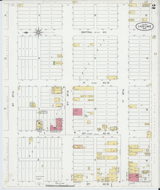 Sanborn Fire Insurance Map from Cass Lake, Cass County, Minnesota (1900), Sheet #0002 - Historic Sanborn Fire Insurance Map Print, vintage old map wall art, antique decor, genealogy gift, Minnesota Minnesota map