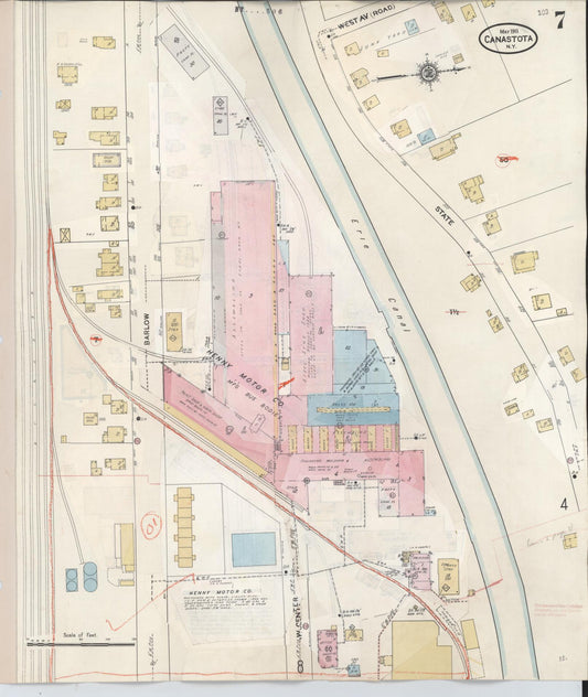 Sanborn Fire Insurance Map from Canastota, Madison County, New York (1959), Sheet #0007 - Historic Sanborn Fire Insurance Map Print, vintage old map wall art, antique decor, genealogy gift, New York New York map