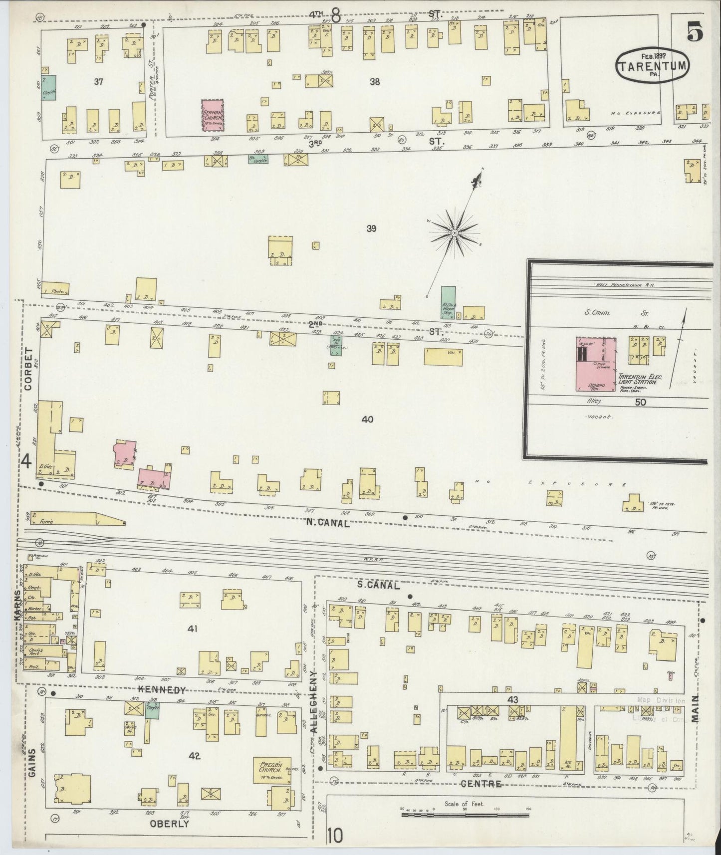 Sanborn Fire Insurance Map from Tarentum, Allegheny County, Pennsylvania (1897), Sheet #0005 - Complete Map Set gallery image, historic Sanborn map, vintage wall art, Pennsylvania Pennsylvania