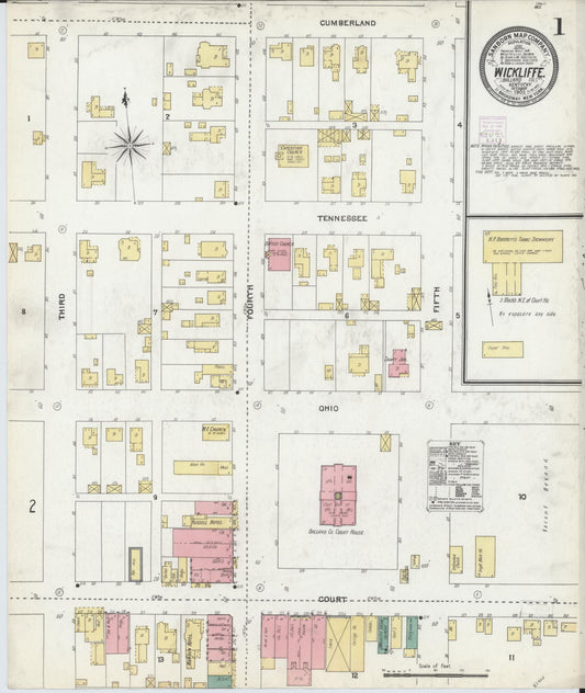 Sanborn Fire Insurance Map from Wickliffe, Ballard County, Kentucky. (1905) – Historic Sanborn Fire Insurance Map Print