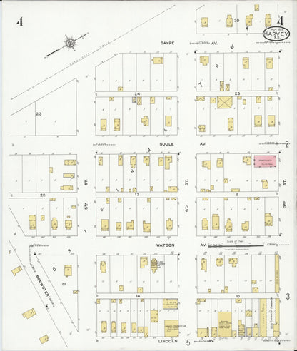 Sanborn Fire Insurance Map from Harvey, Wells County, North Dakota (1926), Sheet #0004 - Complete Map Set gallery image, historic Sanborn map, vintage wall art, North Dakota North Dakota