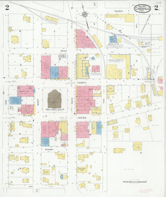 Sanborn Fire Insurance Map from Cassville, Barry County, Missouri (1931), Sheet #0002 - Historic Sanborn Fire Insurance Map Print, vintage old map wall art, antique decor, genealogy gift, Missouri Missouri map