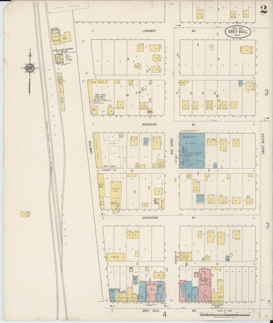 Sanborn Fire Insurance Map from Greybull, Big Horn County, Wyoming (1918), Sheet #0002 - Historic Sanborn Fire Insurance Map Print, vintage old map wall art, antique decor, genealogy gift, Wyoming Wyoming map