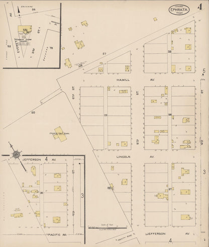 Sanborn Fire Insurance Map from Ephrata, Grant County, Washington (1922), Sheet #0004 - Complete Map Set gallery image, historic Sanborn map, vintage wall art, Washington Washington