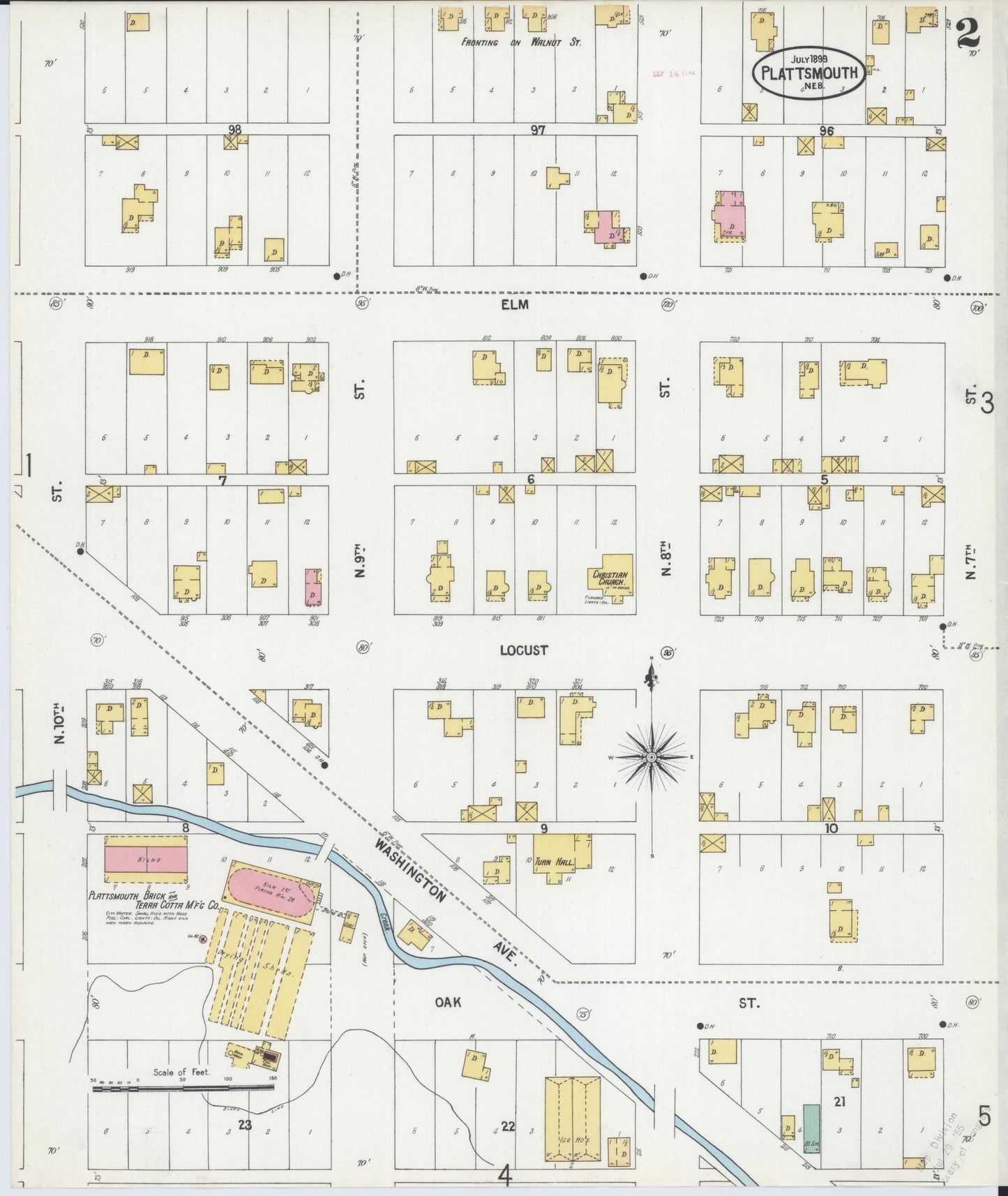 Sanborn Fire Insurance Map from Plattsmouth, Cass County, Nebraska (1899), Sheet #0002 - Historic Sanborn Fire Insurance Map Print, vintage old map wall art, antique decor, genealogy gift, Nebraska Nebraska map