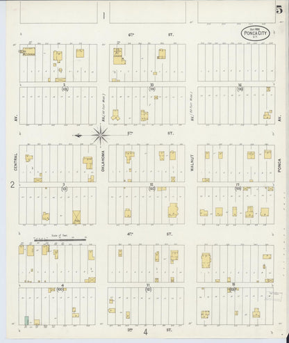 Sanborn Fire Insurance Map from Ponca City, Kay County, Oklahoma (1898), Sheet #0005 - Complete Map Set gallery image, historic Sanborn map, vintage wall art, Oklahoma Oklahoma