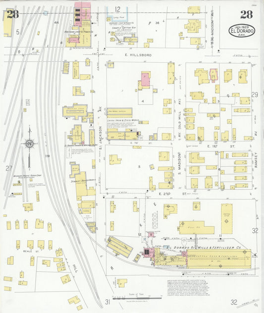 Sanborn Fire Insurance Map from El Dorado, Union County, Arkansas (1929), Sheet #0028 - Historic Sanborn Fire Insurance Map Print, vintage old map wall art, antique decor, genealogy gift, Arkansas Arkansas map