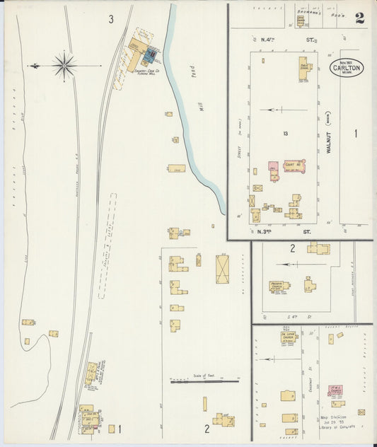 Sanborn Fire Insurance Map from Carlton, Carlton County, Minnesota (1901), Sheet #0002 - Historic Sanborn Fire Insurance Map Print, vintage old map wall art, antique decor, genealogy gift, Minnesota Minnesota map