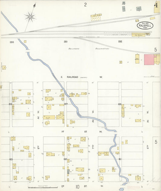 Sanborn Fire Insurance Map from Kalispell, Flathead County, Montana (1903), Sheet #0004 - Historic Sanborn Fire Insurance Map Print, vintage old map wall art, antique decor, genealogy gift, Montana Montana map