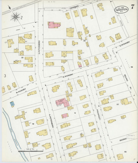 Sanborn Fire Insurance Map from Canastota, Madison County, New York (1906), Sheet #0007 - Historic Sanborn Fire Insurance Map Print, vintage old map wall art, antique decor, genealogy gift, New York New York map