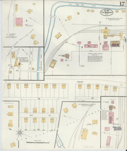 Sanborn Fire Insurance Map from Fairmont, Marion County, West Virginia (1906), Sheet #0017 - Complete Map Set gallery image, historic Sanborn map, vintage wall art, West Virginia West Virginia