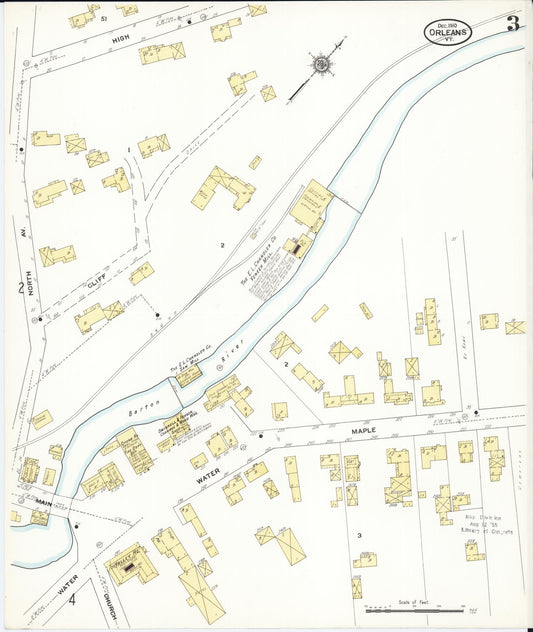 Sanborn Fire Insurance Map from Orleans, Orleans County, Vermont (1910), Sheet #0003 - Historic Sanborn Fire Insurance Map Print, vintage old map wall art, antique decor, genealogy gift, Vermont Vermont map