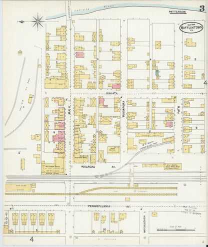 Sanborn Fire Insurance Map from Mifflintown, Juniata County, Pennsylvania (1904), Sheet #0003 - Complete Map Set gallery image, historic Sanborn map, vintage wall art, Pennsylvania Pennsylvania