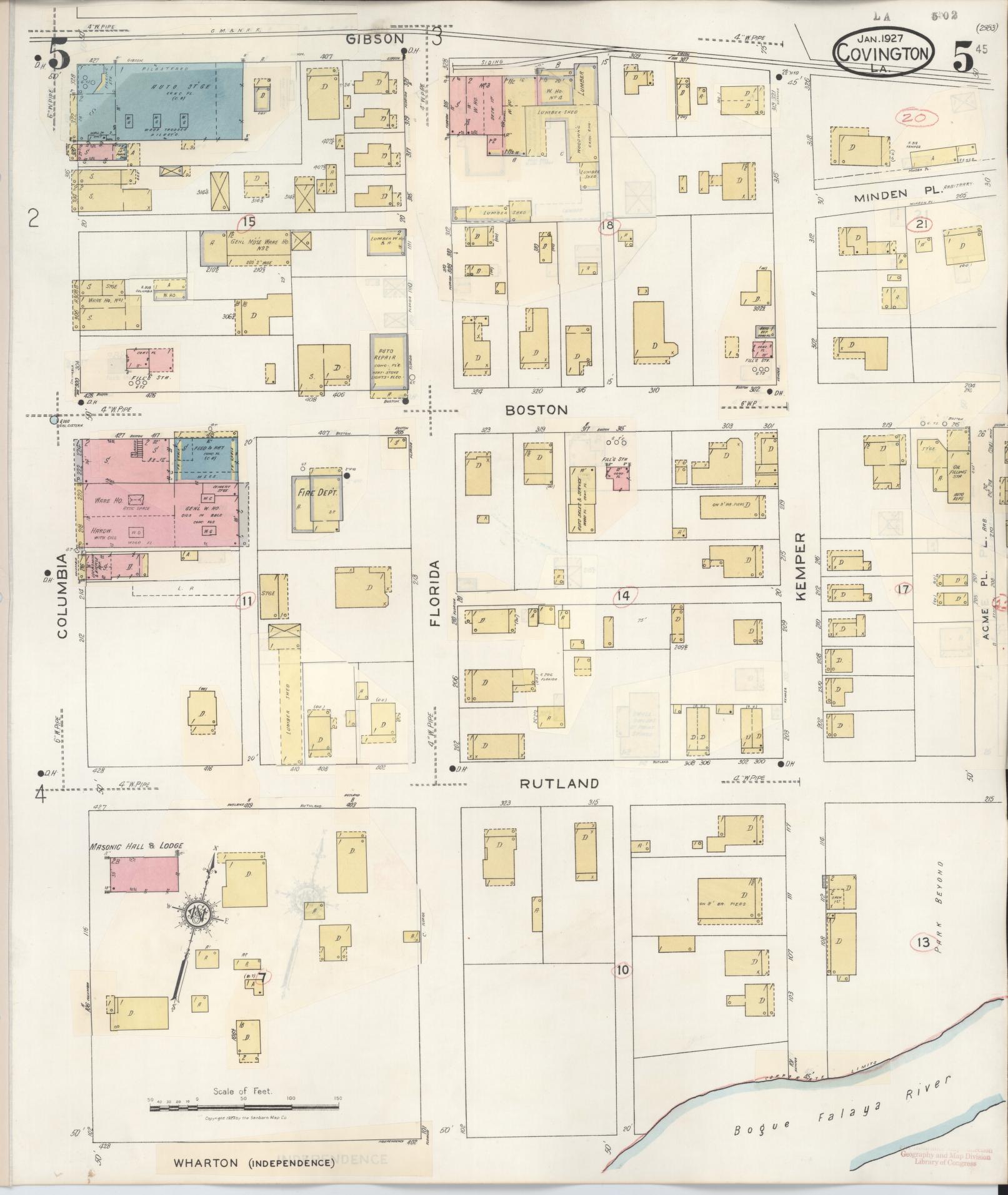 Sanborn Fire Insurance Map from Covington, Saint Tammany Parish, Louisiana (1941), Sheet #0005 - Complete Map Set gallery image, historic Sanborn map, vintage wall art, Louisiana Louisiana