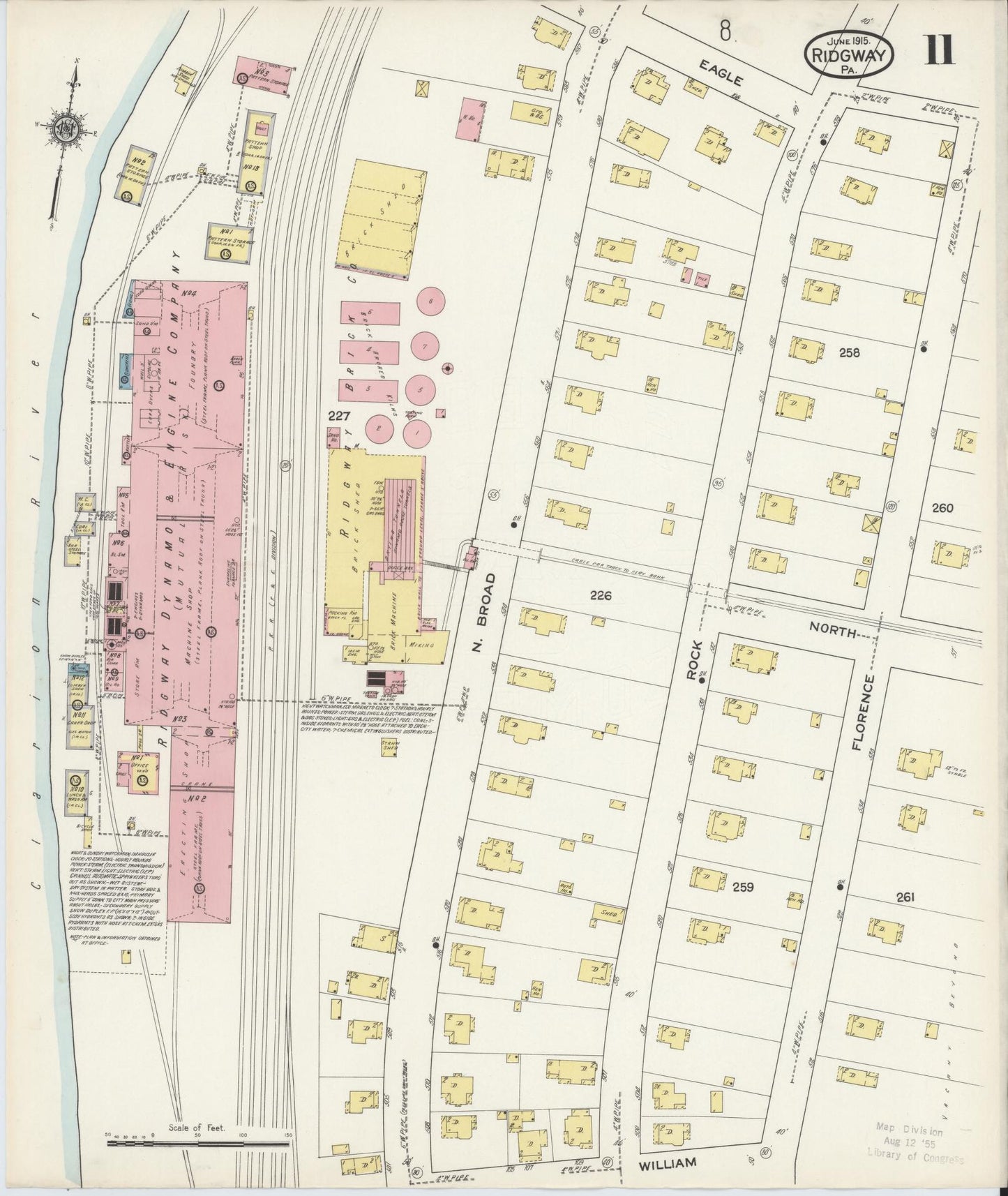 Sanborn Fire Insurance Map from Ridgway, Elk County, Pennsylvania (1915), Sheet #0011 - Complete Map Set gallery image, historic Sanborn map, vintage wall art, Pennsylvania Pennsylvania