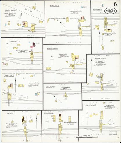 Sanborn Fire Insurance Map from Weir, Cherokee County, Kansas (1902), Sheet #0008 - Complete Map Set gallery image, historic Sanborn map, vintage wall art, Kansas Kansas