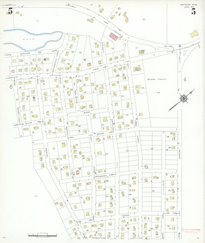 Sanborn Fire Insurance Map from Westwood, Norfolk County, Massachusetts (1941), Sheet #0005 - Historic Sanborn Fire Insurance Map Print, vintage old map wall art, antique decor, genealogy gift, Massachusetts Massachusetts map