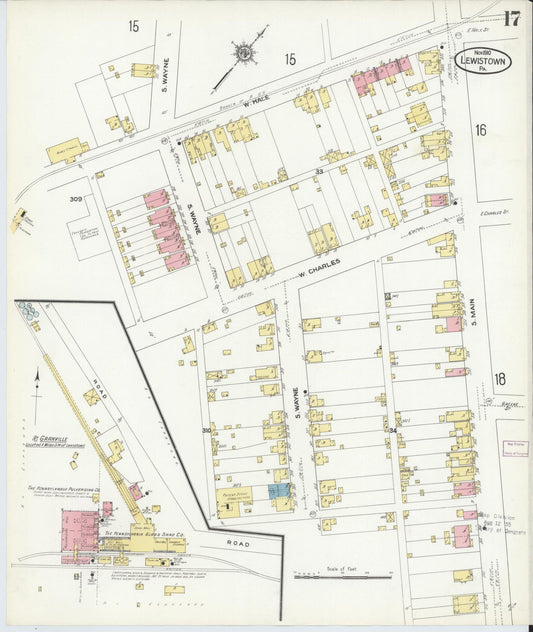 Sanborn Fire Insurance Map from Lewistown, Mifflin County, Pennsylvania (1910), Sheet #0017 - Historic Sanborn Fire Insurance Map Print, vintage old map wall art, antique decor, genealogy gift, Pennsylvania Pennsylvania map