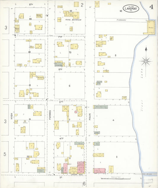 Sanborn Fire Insurance Map from Lakeport, Lake County, California (1905), Sheet #0004 - Historic Sanborn Fire Insurance Map Print, vintage old map wall art, antique decor, genealogy gift, California California map