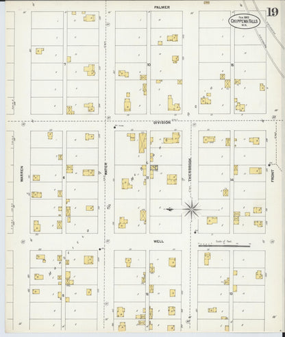 Sanborn Fire Insurance Map from Chippewa Falls, Chippewa County, Wisconsin (1903), Sheet #0019 - Complete Map Set gallery image, historic Sanborn map, vintage wall art, Wisconsin Wisconsin