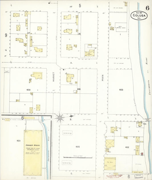 Sanborn Fire Insurance Map from Colusa, Colusa County, California (1897), Sheet #0006 - Historic Sanborn Fire Insurance Map Print, vintage old map wall art, antique decor, genealogy gift, California California map