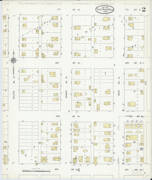 Sanborn Fire Insurance Map from Thief River Falls, Pennington County, Minnesota (1912), Sheet #0002 - Historic Sanborn Fire Insurance Map Print, vintage old map wall art, antique decor, genealogy gift, Minnesota Minnesota map