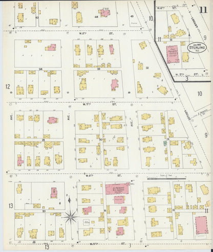 Sanborn Fire Insurance Map from Sterling, Whiteside County, Illinois (1903), Sheet #0011 - Complete Map Set gallery image, historic Sanborn map, vintage wall art, Illinois Illinois