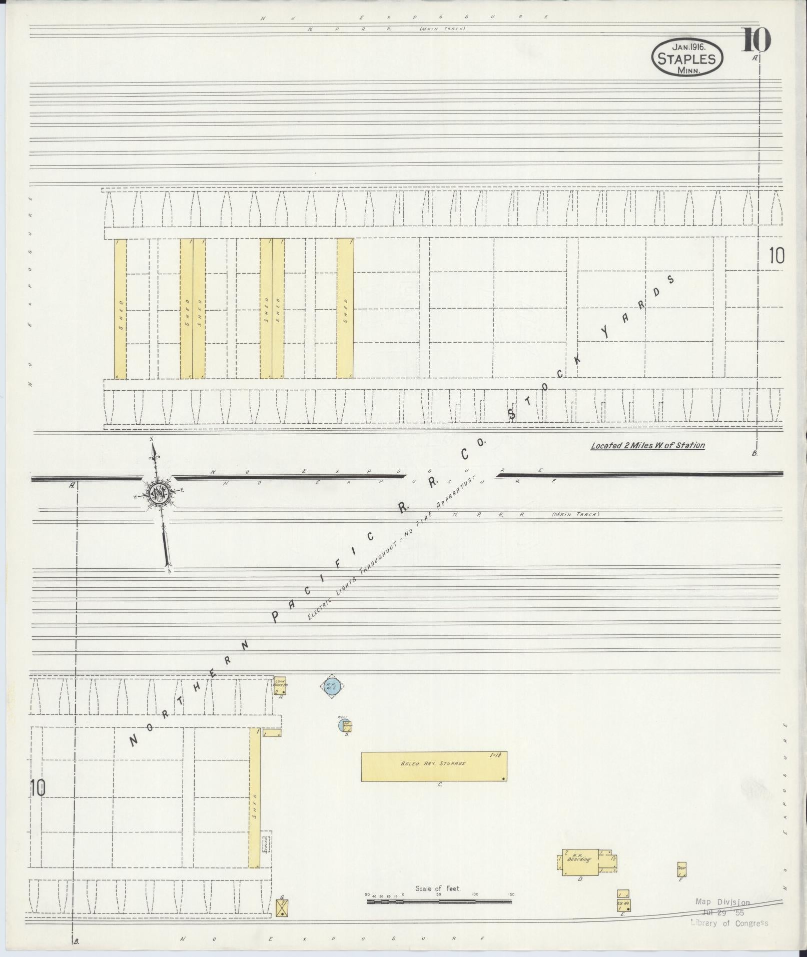 Sanborn Fire Insurance Map from Staples, Todd County, Minnesota (1916), Sheet #0010 - Complete Map Set gallery image, historic Sanborn map, vintage wall art, Minnesota Minnesota