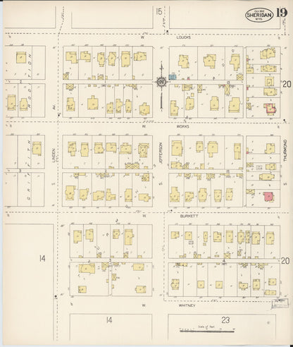 Sanborn Fire Insurance Map from Sheridan, Sheridan County, Wyoming (1912), Sheet #0019 - Complete Map Set gallery image, historic Sanborn map, vintage wall art, Wyoming Wyoming