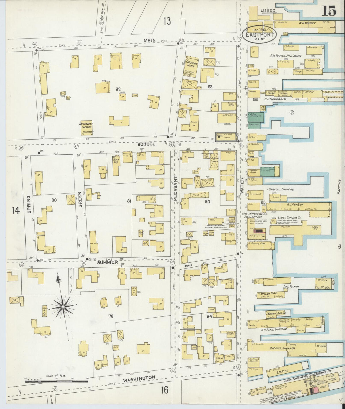 Sanborn Fire Insurance Map from Eastport, Washington County, Maine (1903), Sheet #0015 - Complete Map Set gallery image, historic Sanborn map, vintage wall art, Maine Maine