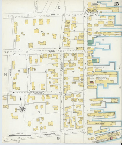 Sanborn Fire Insurance Map from Eastport, Washington County, Maine (1903), Sheet #0015 - Complete Map Set gallery image, historic Sanborn map, vintage wall art, Maine Maine