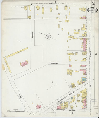 Sanborn Fire Insurance Map from Haddonfield, Camden County, New Jersey (1897), Sheet #0002 - Complete Map Set gallery image, historic Sanborn map, vintage wall art, New Jersey New Jersey