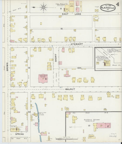 Sanborn Fire Insurance Map from Blairsville, Indiana County, Pennsylvania (1892), Sheet #0004 - Complete Map Set gallery image, historic Sanborn map, vintage wall art, Blairsville Indiana