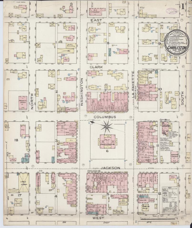 Sanborn Fire Insurance Map from Charleston, Coles County, Illinois. (1886) – Map View