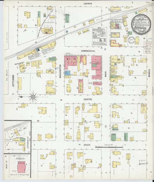 Sanborn Fire Insurance Map from Brandon, Fond du Lac County, Wisconsin (1900), Sheet #0001 - Historic Sanborn Fire Insurance Map Print, vintage old map wall art, antique decor, genealogy gift, Wisconsin Wisconsin map
