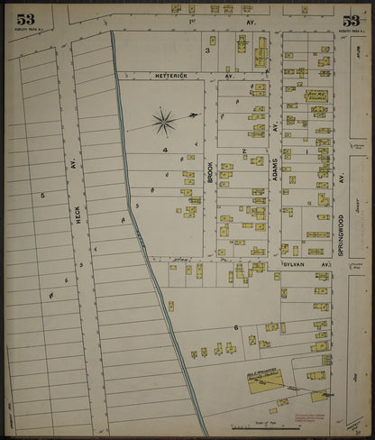 Sanborn Fire Insurance Map from New Jersey Coast, New Jersey Coast, New Jersey (1890), Sheet #0053 - Historic Sanborn Fire Insurance Map Print, vintage old map wall art, antique decor, genealogy gift, New Jersey Coast New Jersey map