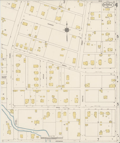 Sanborn Fire Insurance Map from Enterprise, Wallowa County, Oregon (1917), Sheet #0004 - Complete Map Set gallery image, historic Sanborn map, vintage wall art, Oregon Oregon