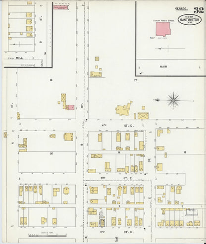 Sanborn Fire Insurance Map from Huntington, Cabell County, West Virginia (1904), Sheet #0032 - Complete Map Set gallery image, historic Sanborn map, vintage wall art, West Virginia West Virginia